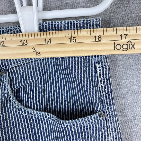 Style & Co Women's Ankle Jeans Size 10 Striped Mid Rise Stretch Blue Distressed - Picture 7 of 9